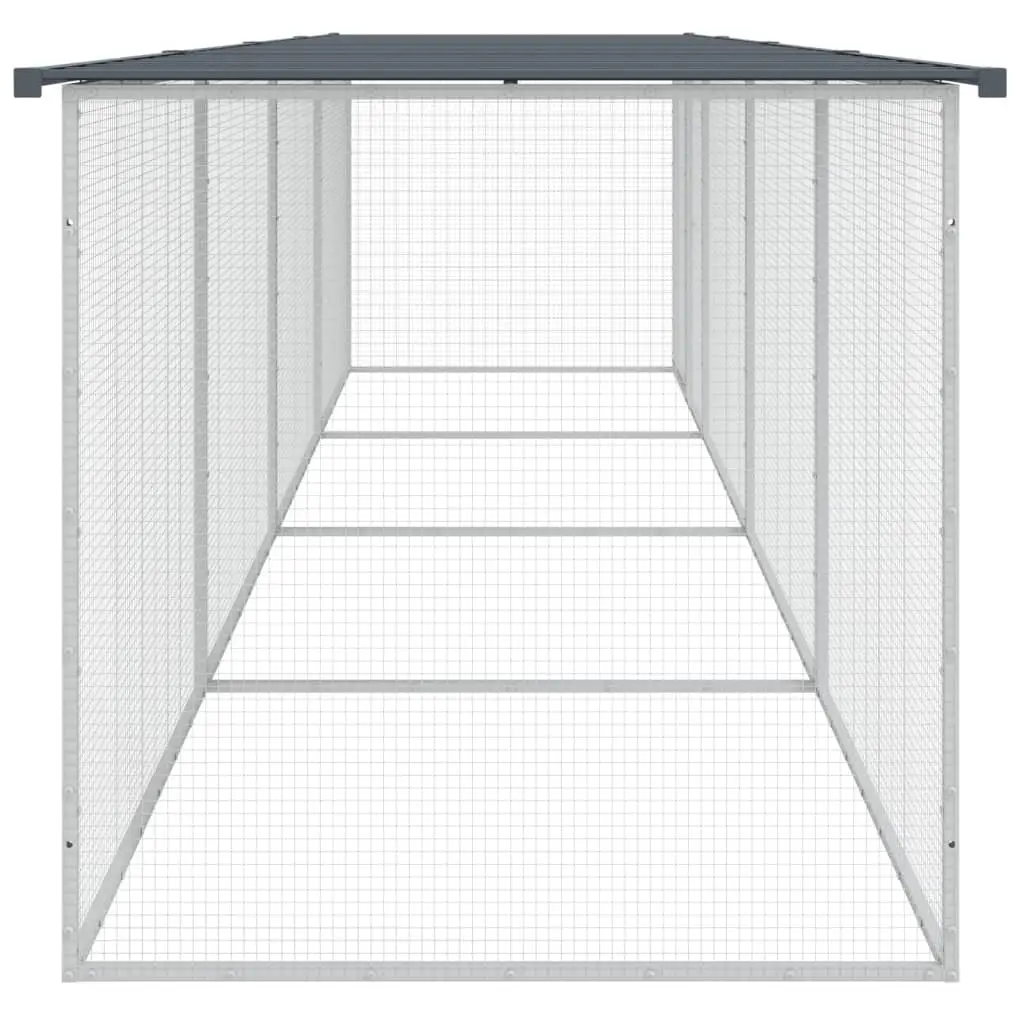 Chicken Cage Anthracite 403x98x90 cm Galvanised Steel with Roof