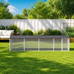 Chicken Cage with Roof Anthracite Galvanised Steel Small Animal Habitat Coop