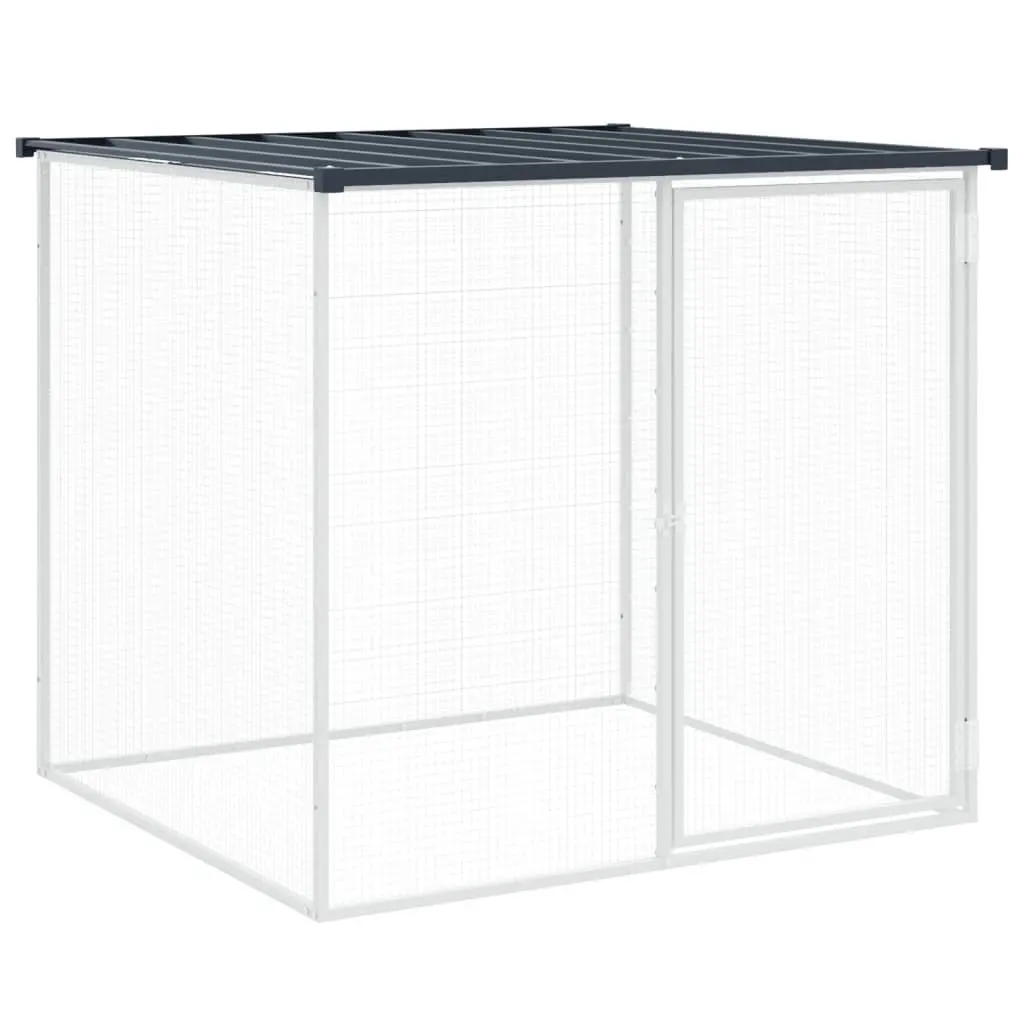 Chicken Cage Anthracite 803x98x90 cm Galvanised Steel Coop with Roof