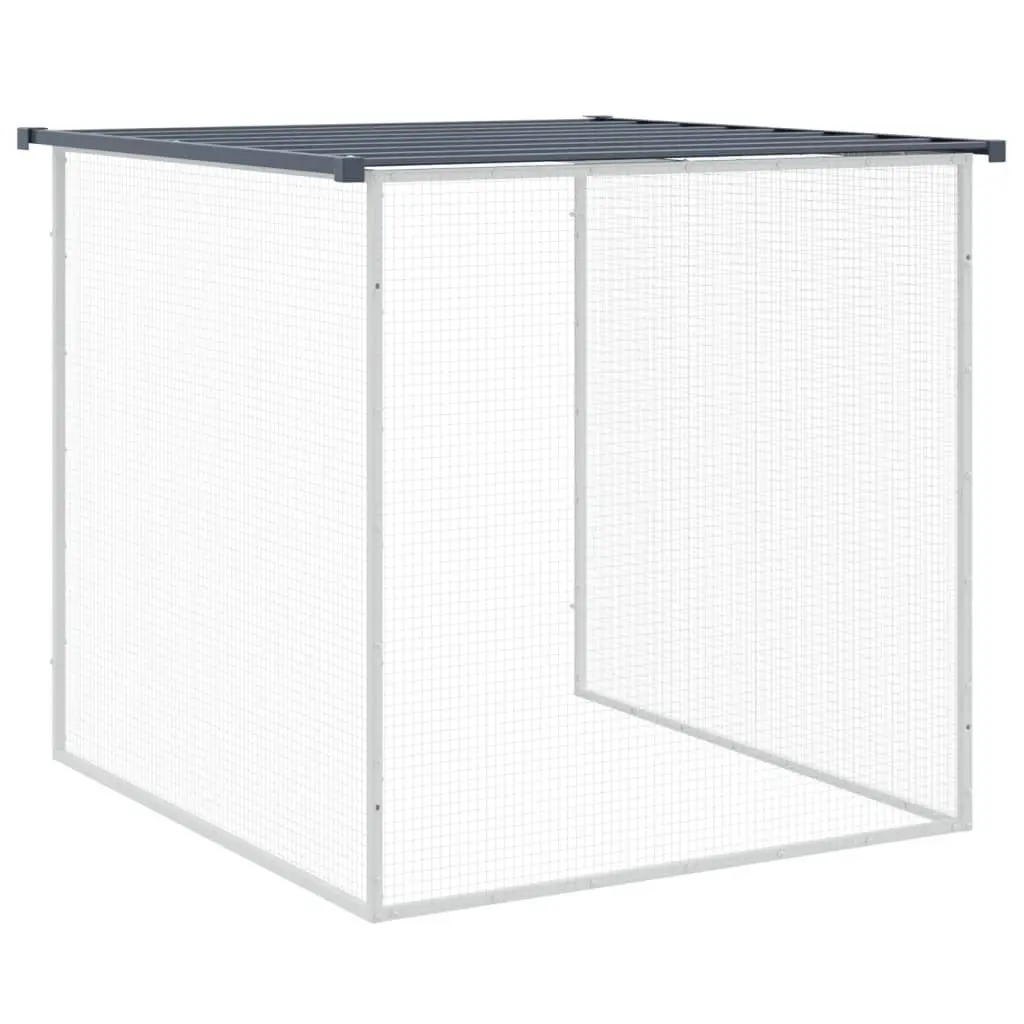 Chicken Cage Anthracite 803x98x90 cm Galvanised Steel Coop with Roof