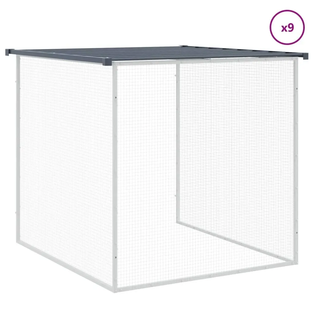 Chicken Cage Anthracite Galvanised Steel Small Animal Pen with Roof