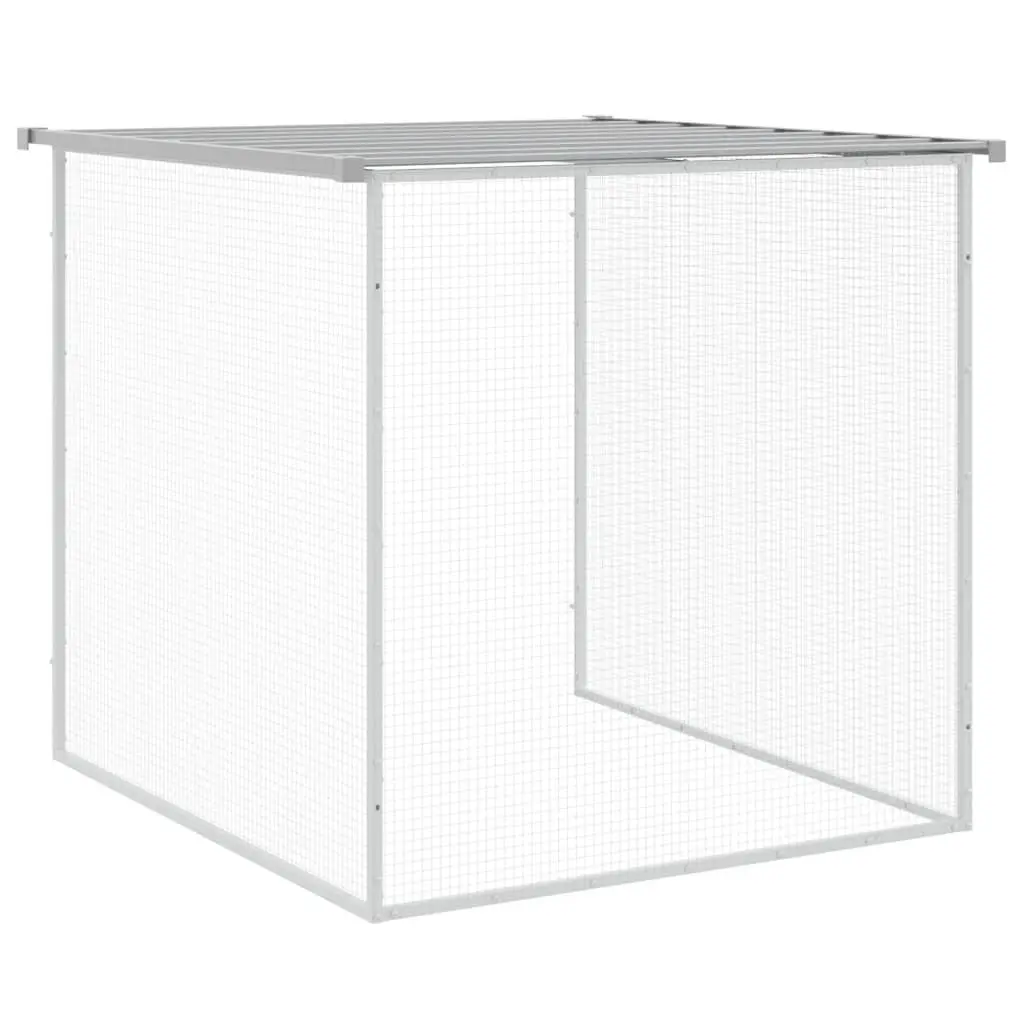 Chicken Cage Grey Galvanised Steel Outdoor Hen Coop with Roof