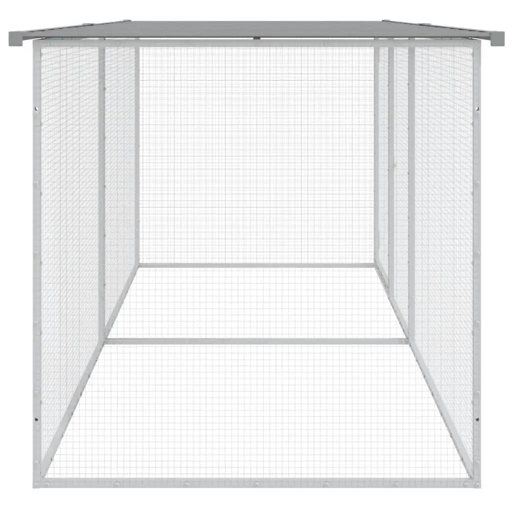 Chicken Cage Grey Galvanised Steel Outdoor Hen Coop with Roof
