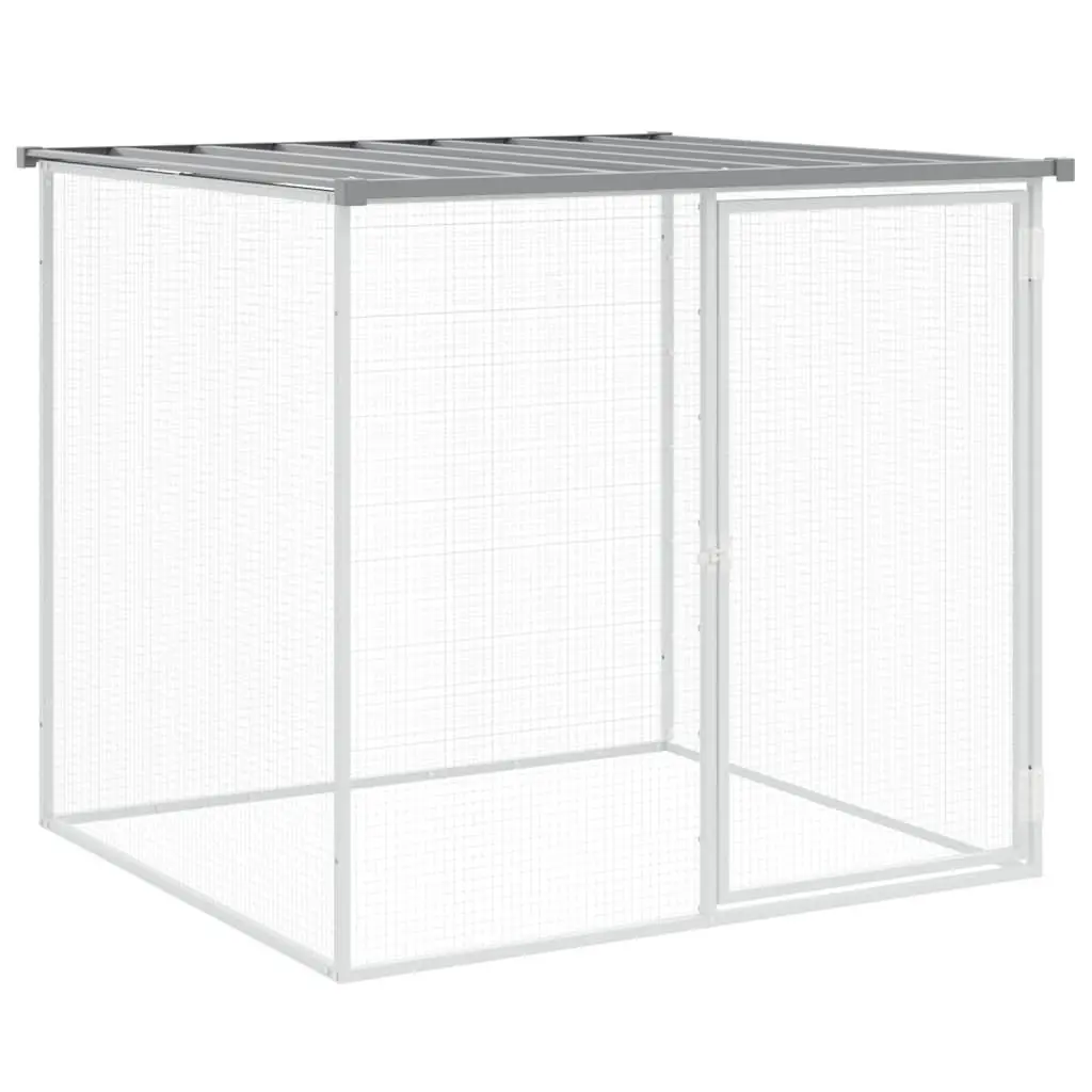 Chicken Cage Grey 803x98x90cm Galvanised Steel with Roof and Lockable Door for Small Animals
