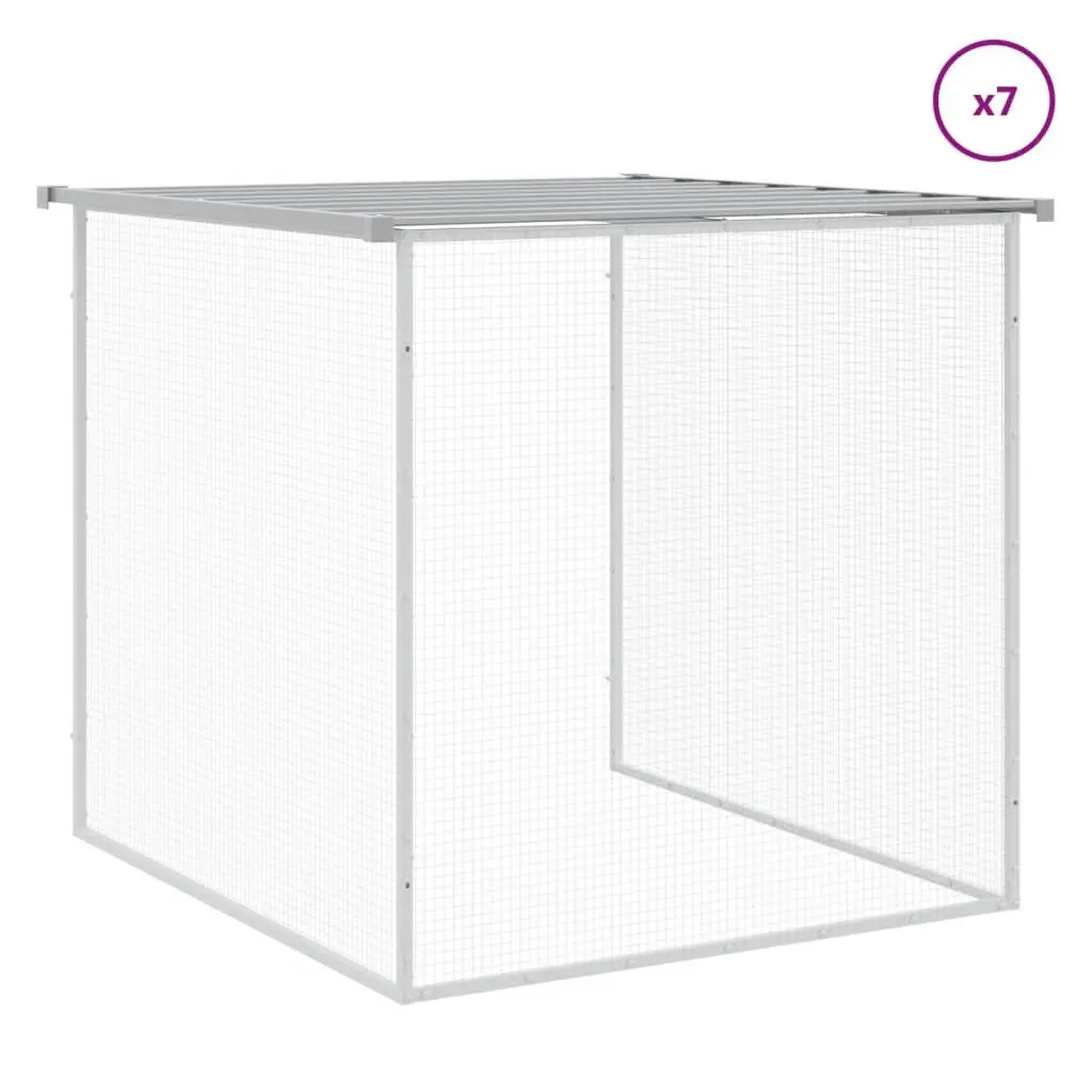 Chicken Cage Grey 803x98x90cm Galvanised Steel with Roof and Lockable Door for Small Animals