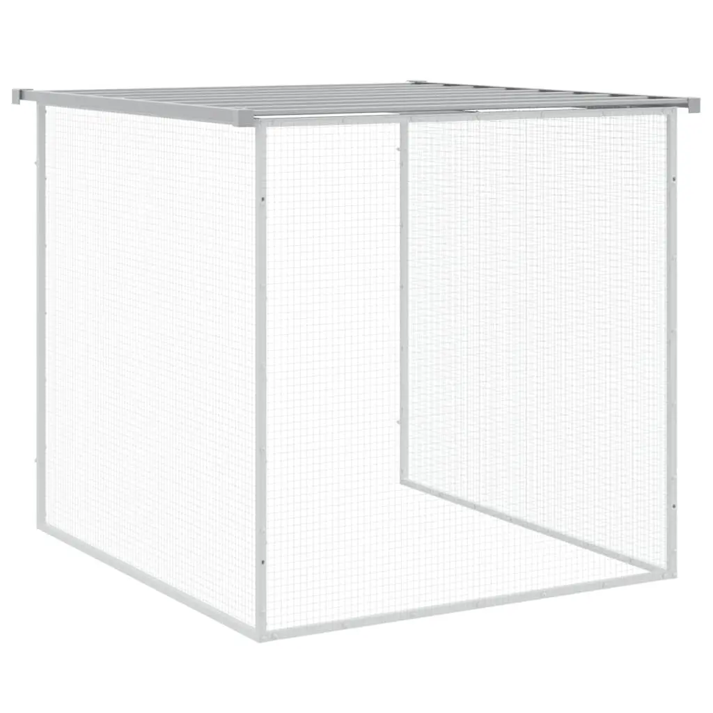 Chicken Cage Grey Small Animal Pen Coop with Roof Galvanised Steel