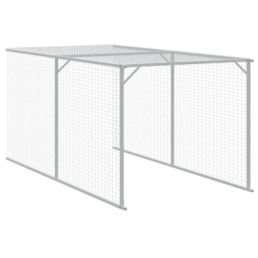 Chicken Cage Anthracite 117x813x123cm Galvanised Steel Coop with Run