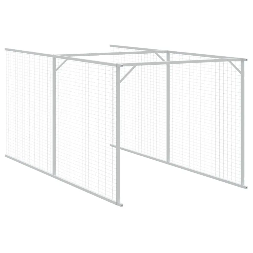 Outdoor Dog Kennel with Run Anthracite Galvanised Steel Durable Shelter 110x81x110cm