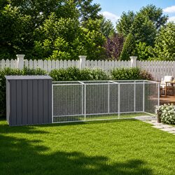 Compact and Sturdy Dog House with Extended Run