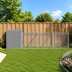 Compact Dog House with Run for Outdoor Pets