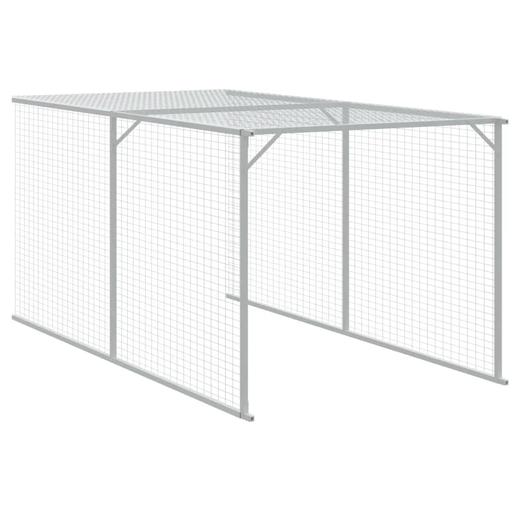 Chicken Cage Anthracite 110x609x110 cm Galvanised Steel with Run for Small Animals