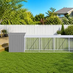 Light Grey Steel Chicken Coop with Run for Small Animals