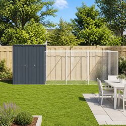 Compact and Secure Anthracite Dog House with Run