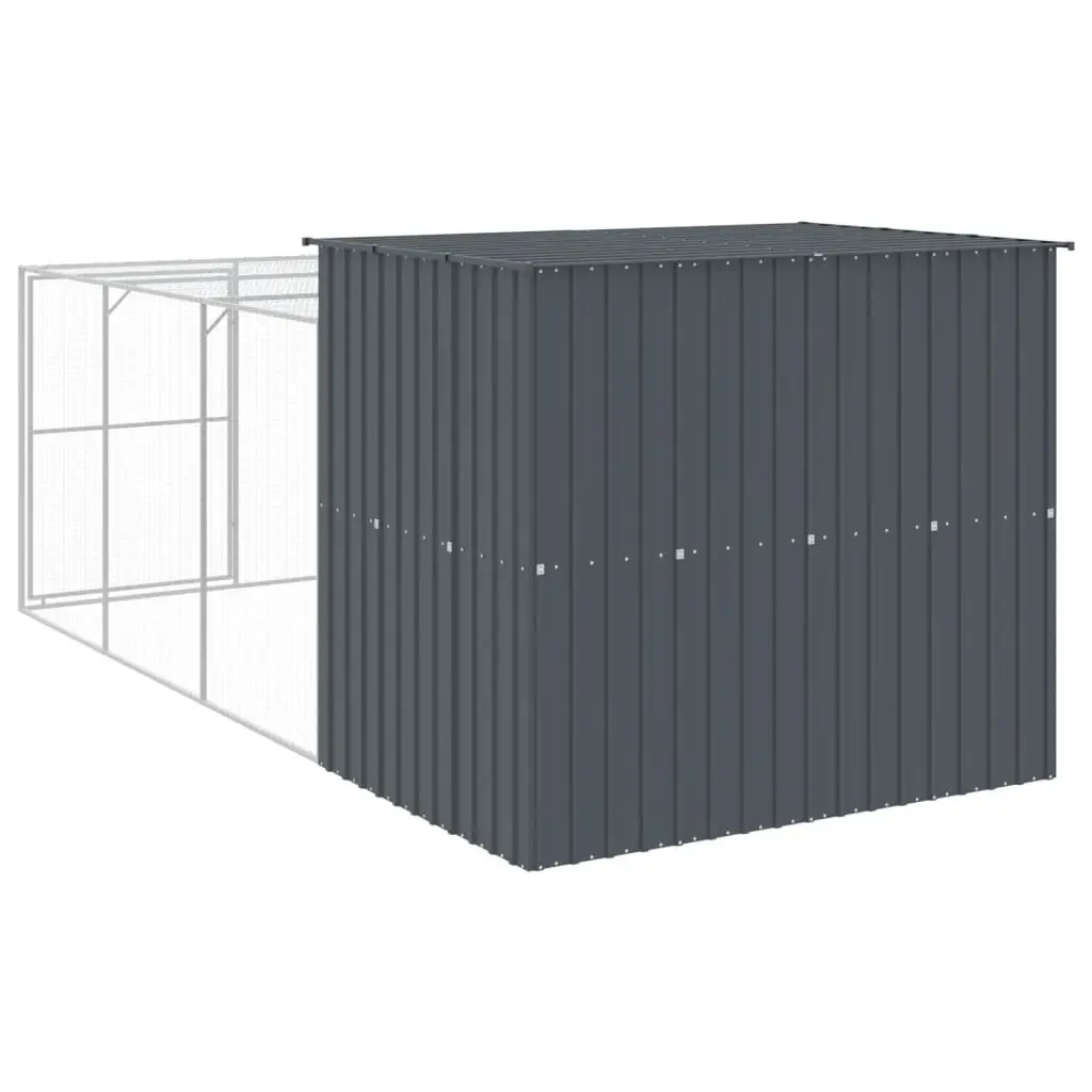 Dog Kennel Anthracite Large Galvanised Steel Outdoor Cage with Run