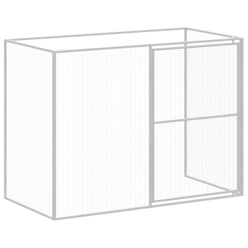 Dog House with Run Anthracite Galvanised Steel Outdoor Shelter