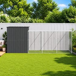 Concise Outdoor Dog House and Run Solution
