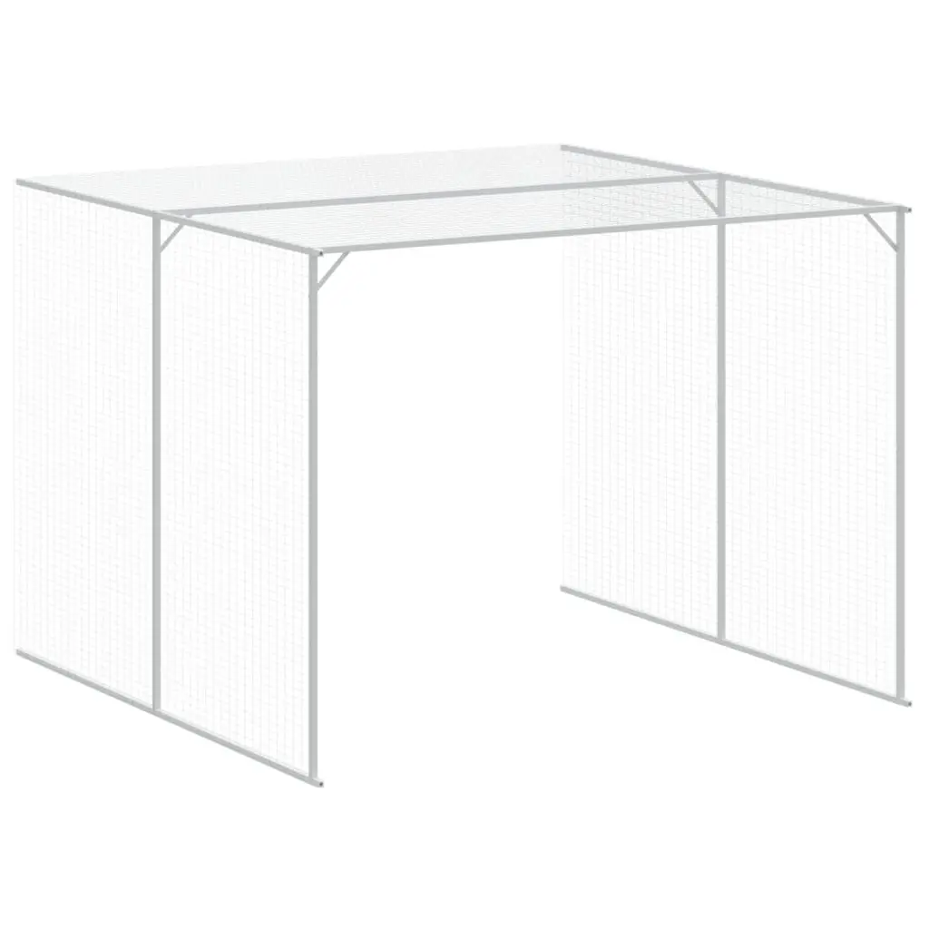 Dog Kennel Anthracite Large Galvanised Steel Outdoor House with Run