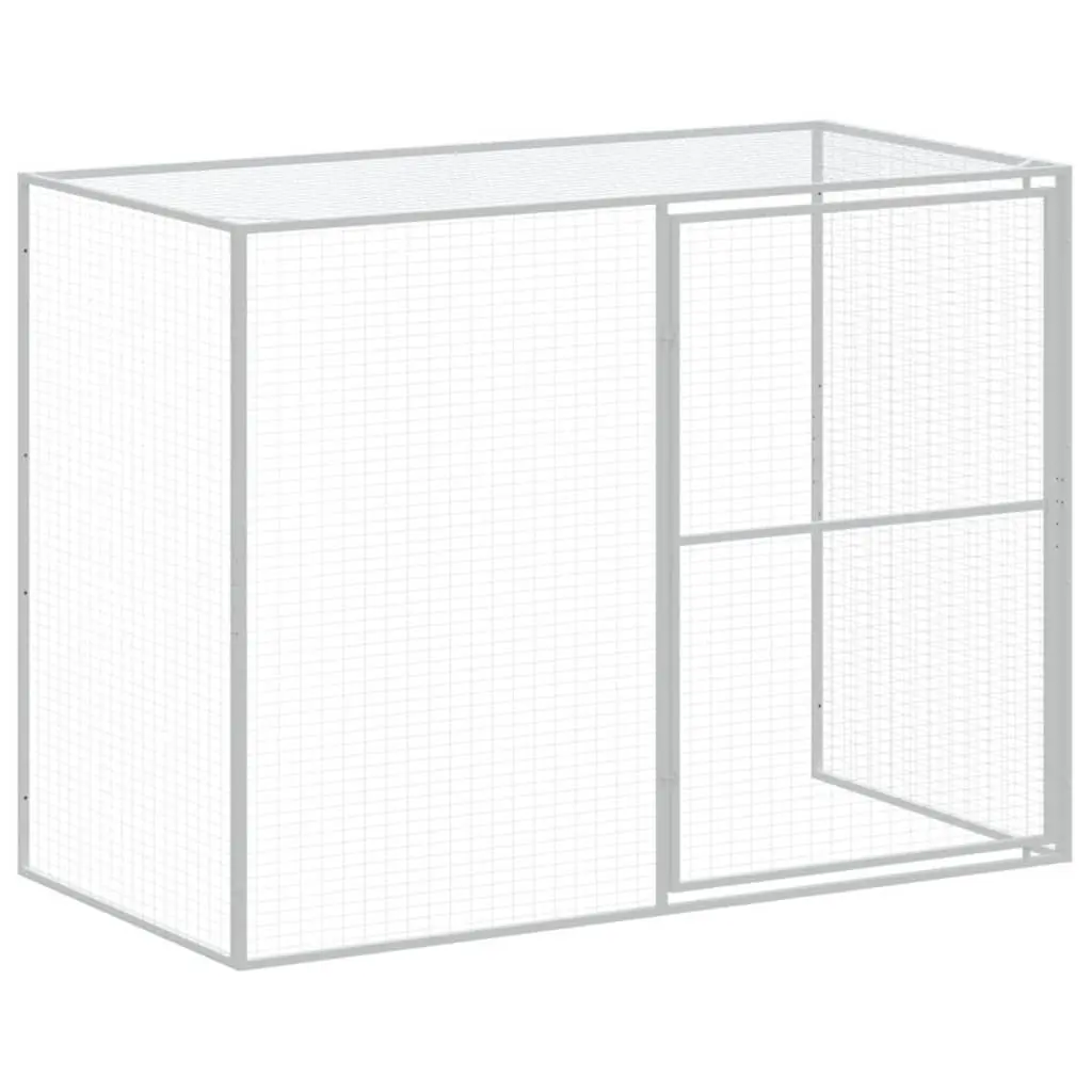 Dog Kennel Anthracite Large Galvanised Steel Outdoor House with Run