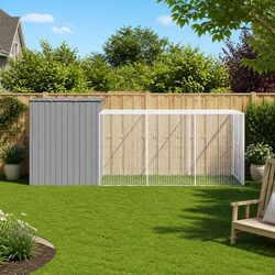 Grey Dog House with Extended Run – Built to Last