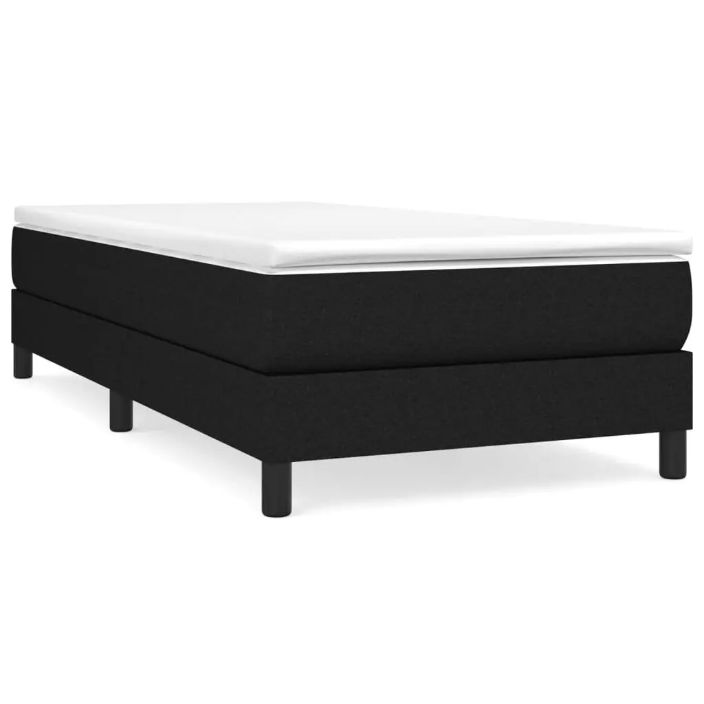 Box Spring Bed Frame Black King Single Size Supportive Plywood Slats