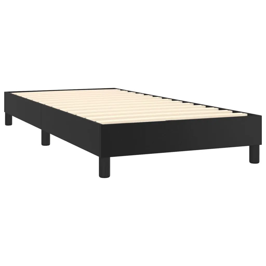 Box Spring Bed Black 100x200 cm Faux Leather Frame Pocket Spring Mattress