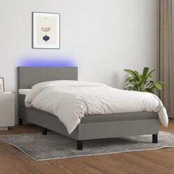 Concise Box Spring Bed with LED and Pocket Spring Mattress