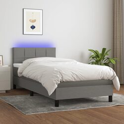 Compact Box Spring Bed with Stylish LED Headboard