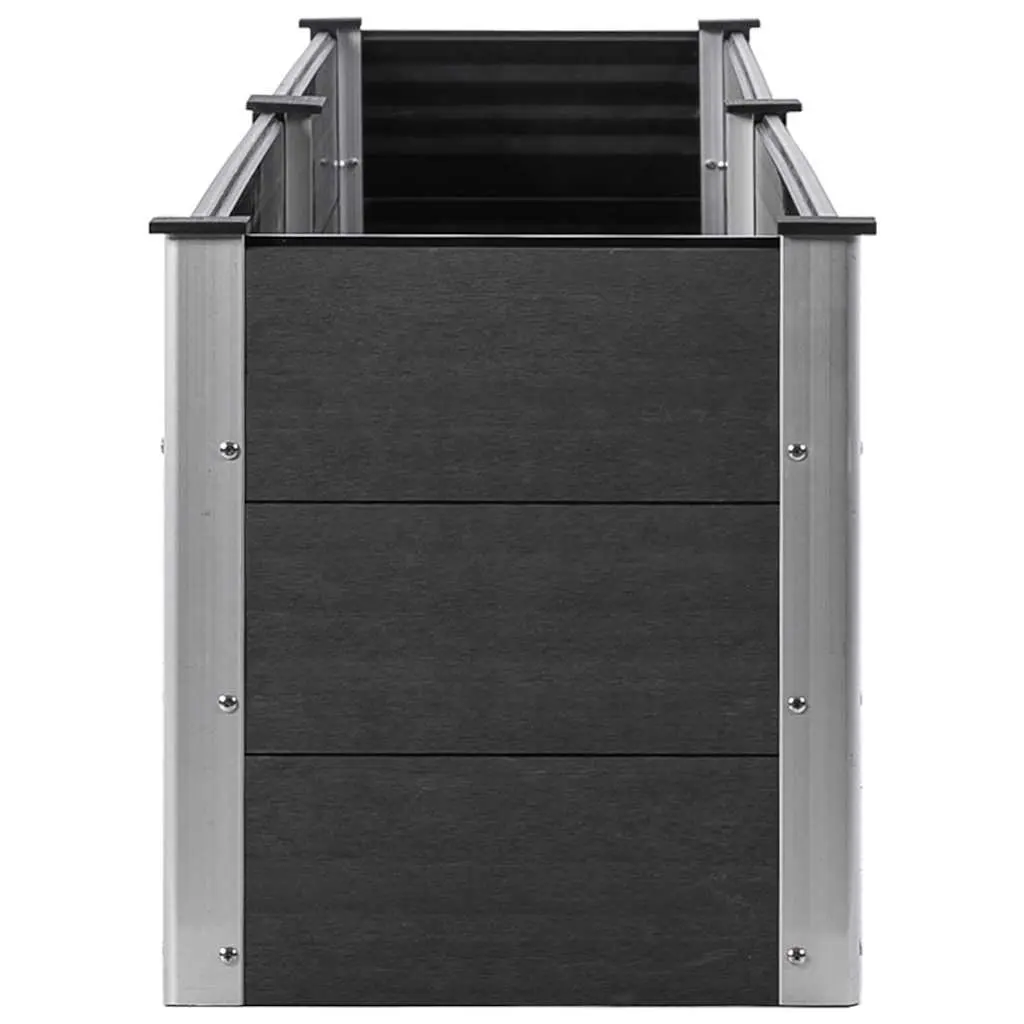 Garden Raised Bed Planter 200x50x54 cm Outdoor Flower Plant Box Grey