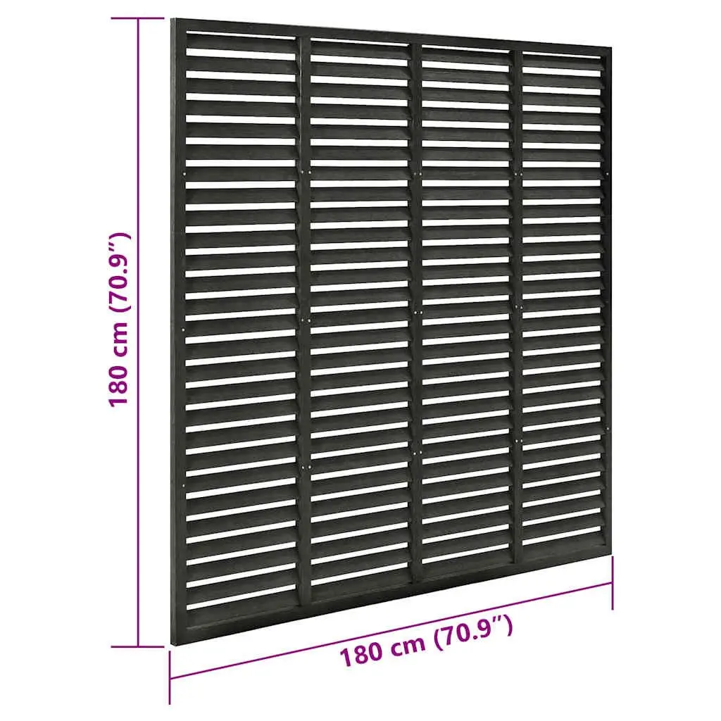 Louver Fence Panel Grey 180x180cm Wood-Plastic Composite Outdoor Garden Screen
