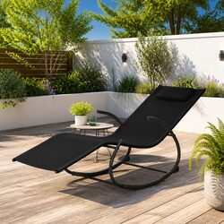 Concise Rocking Sun Lounger with Steel Frame