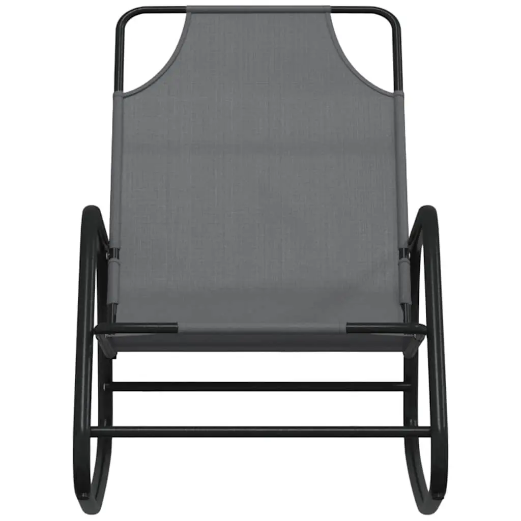 Rocking Sun Lounger Chair in Grey Steel