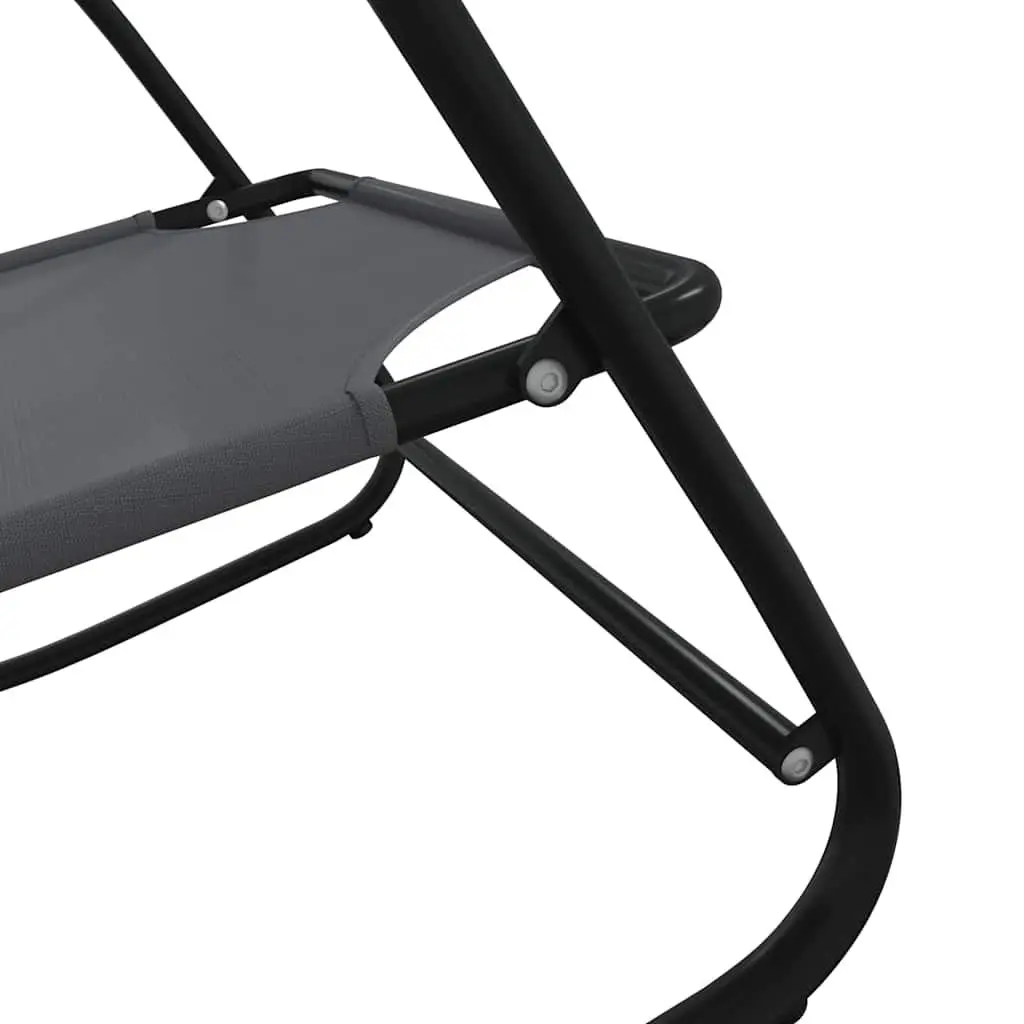 Rocking Sun Lounger Chair in Grey Steel
