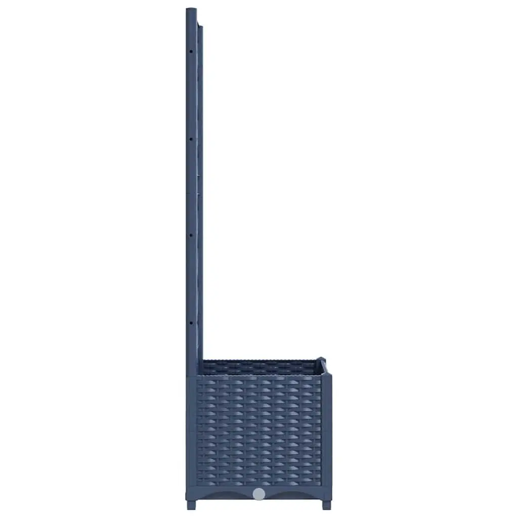 Garden Planter Grey 40x40x136cm Integrated Trellis for Climbing Plants Support