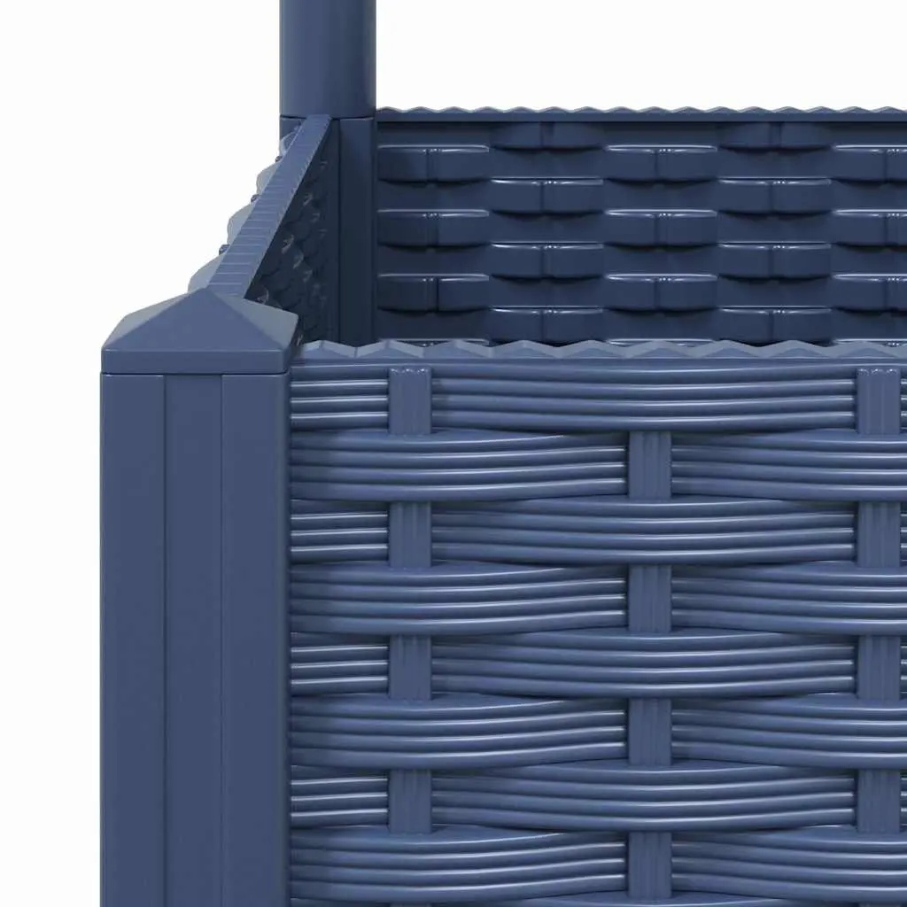 Garden Planter Grey 40x40x136cm Integrated Trellis for Climbing Plants Support