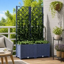 Compact Garden Planter with Built-in Trellis Support