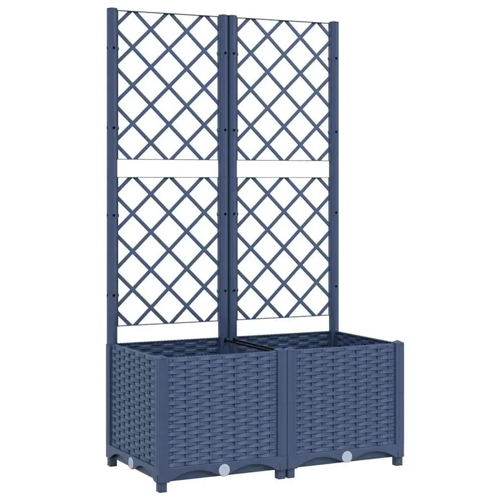 Garden Planter Grey 80 x 40 x 136 cm Integrated Trellis for Climbing Plants Support