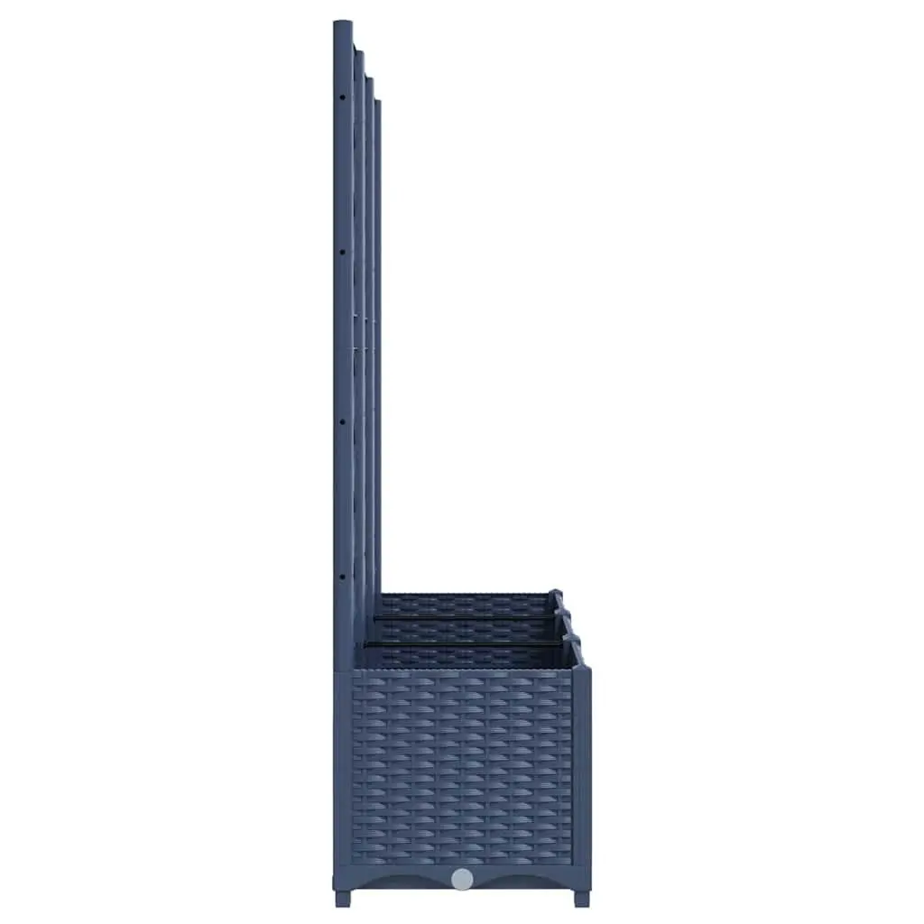 Garden Planter Grey Outdoor with Trellis for Climbing Plants and Flowers