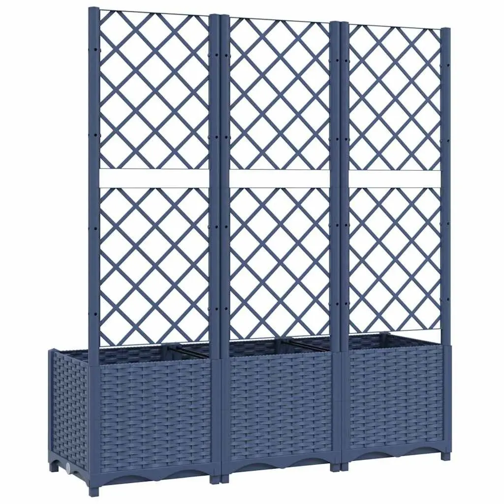 Garden Planter Grey Outdoor with Trellis for Climbing Plants and Flowers