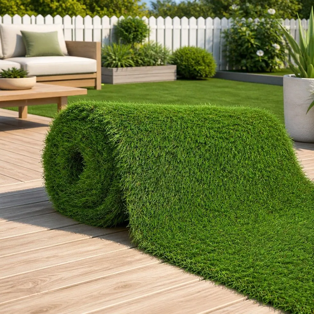 Artificial Grass Green 1x8m 30mm Dense Pile UV Resistant Quick Draining