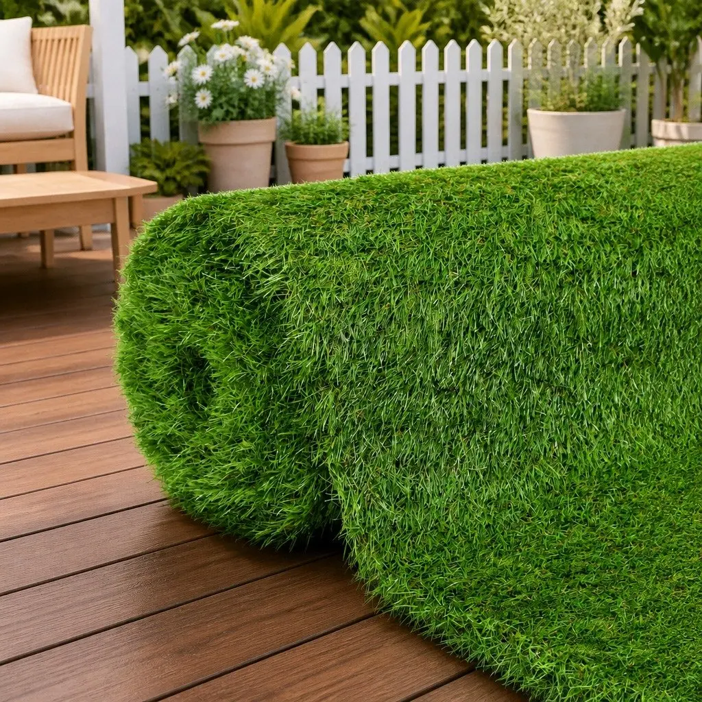 Artificial Grass Mat Green 1x5m 40mm Pile Height Dense Pile Construction UV Resistant Water Permeable Backing