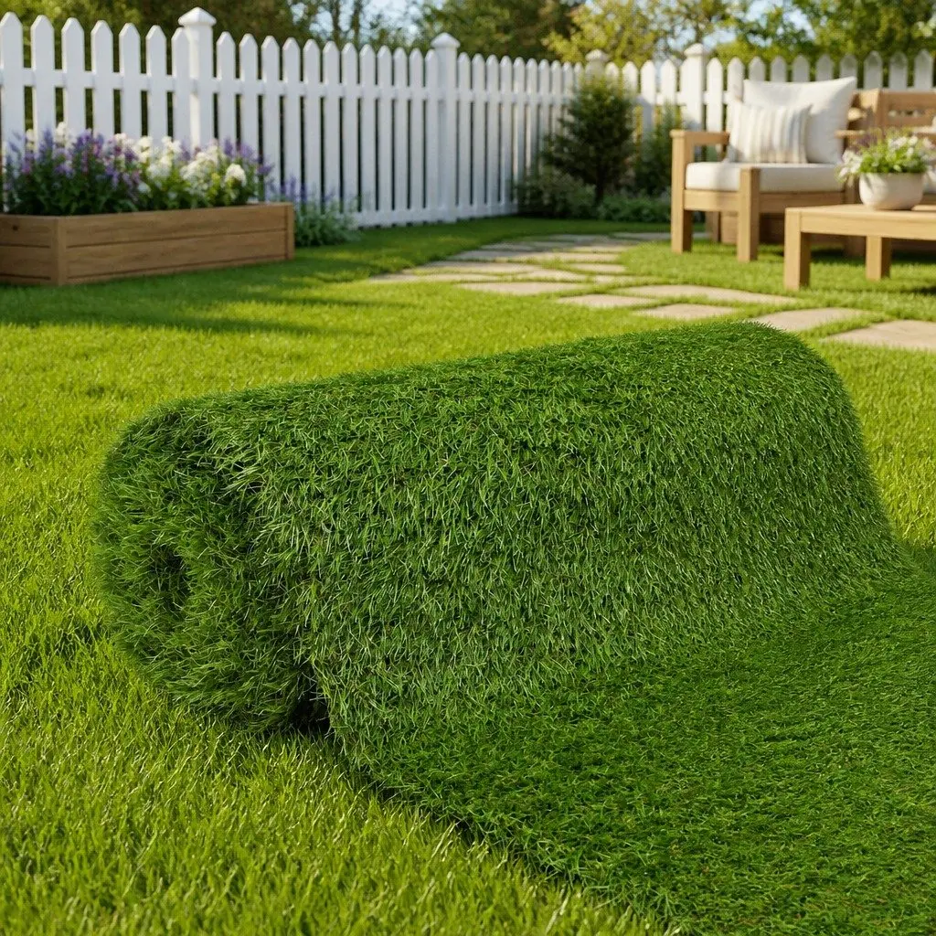 Artificial Grass Turf Mat Green 1x10m 40mm Thick Dense Pile Construction