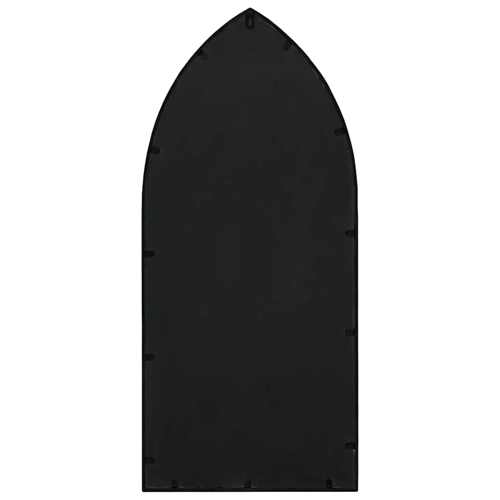 Garden Mirror Black 100x45 cm Iron Outdoor Wall Mount Reflective Feature