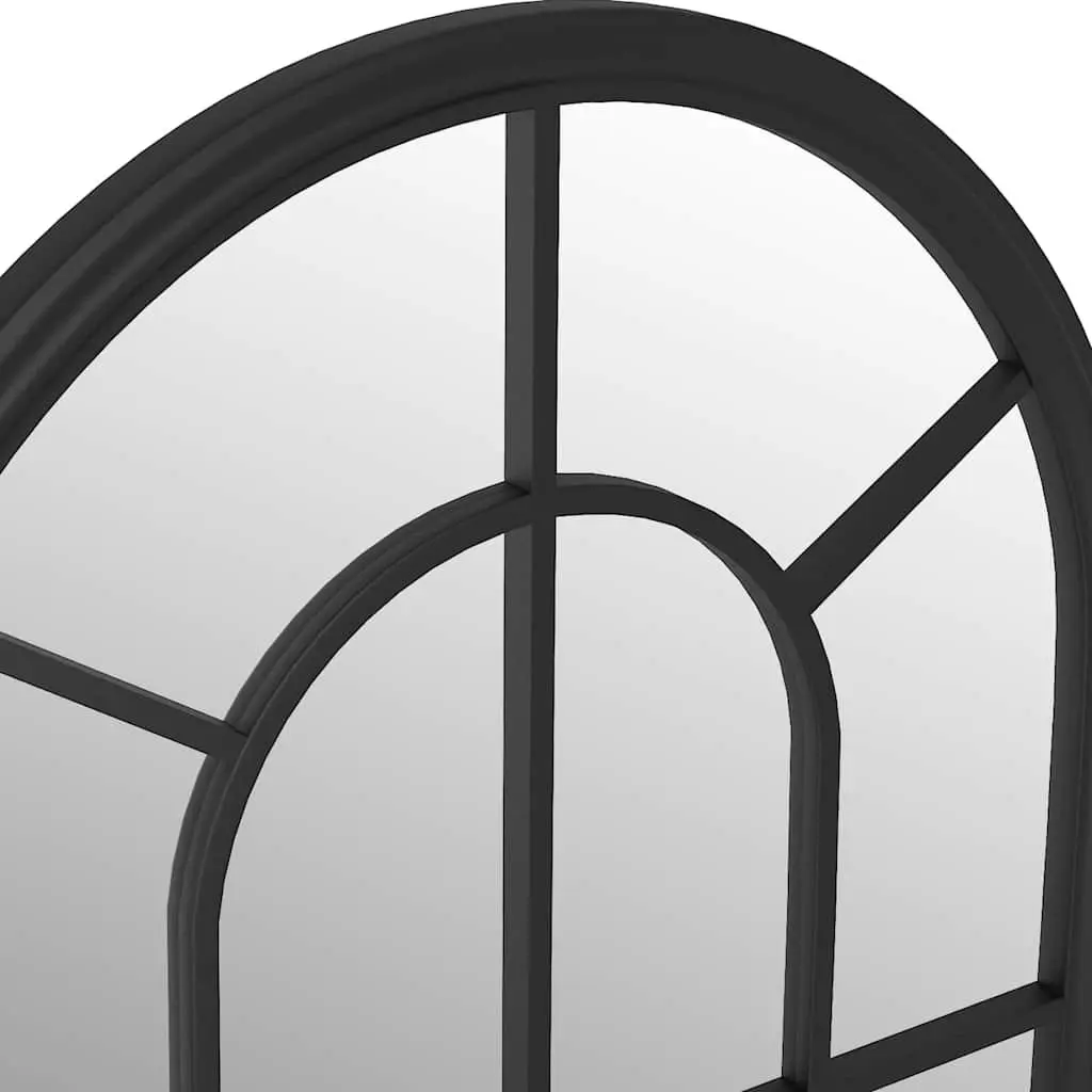 Garden Mirror Black 60x45 cm Iron Outdoor Wall Mounted Reflective Feature