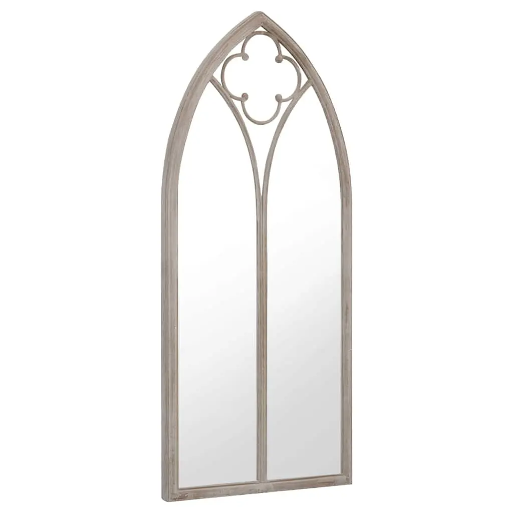 Garden Mirror Cream 70 x 30 cm Iron Rust Effect Antique Outdoor Wall Decor