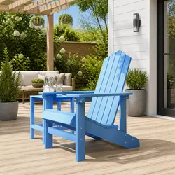 Compact and Durable Blue Adirondack Chair