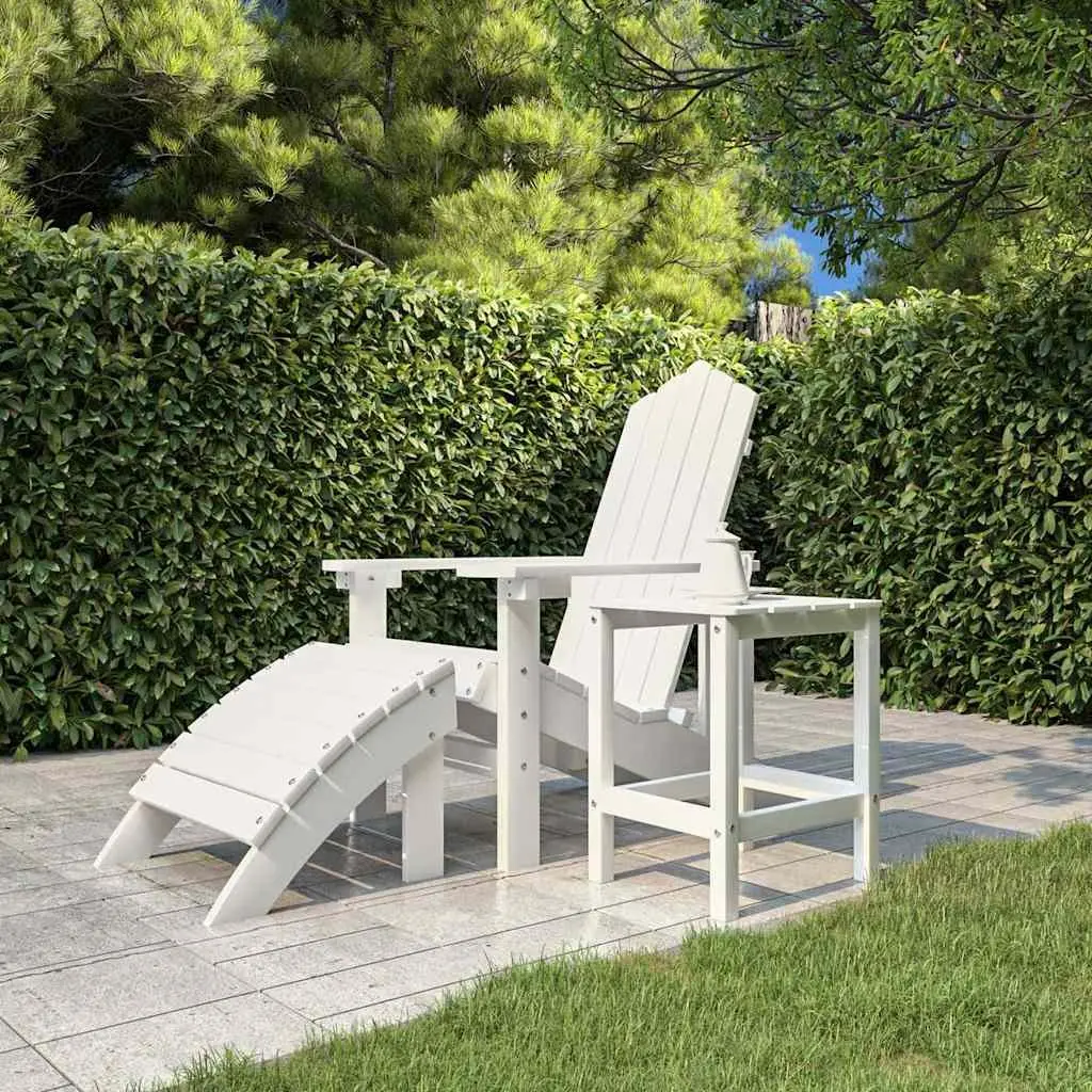 Adirondack Garden Side Table Outdoor Patio Furniture White 38x38x46cm