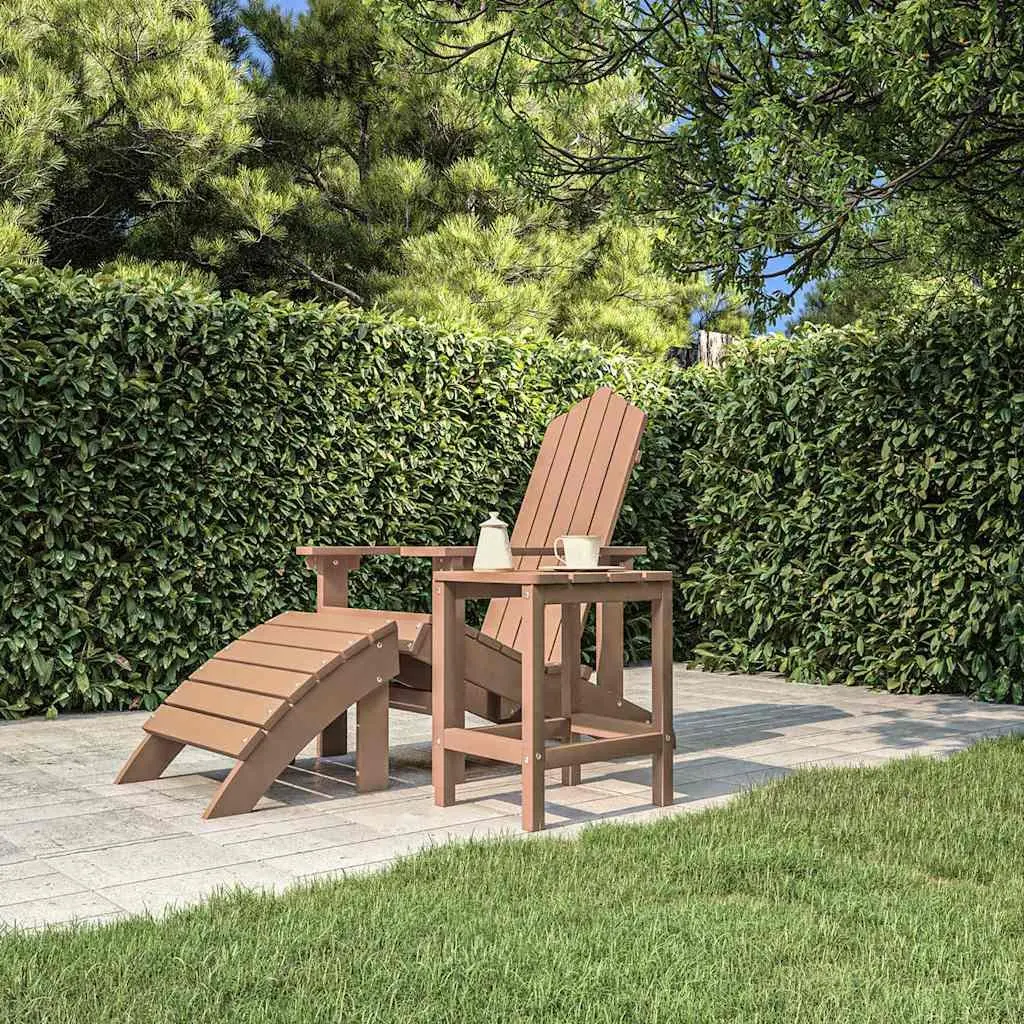 Adirondack Garden Side Table Brown Outdoor Patio Furniture Weather Resistant