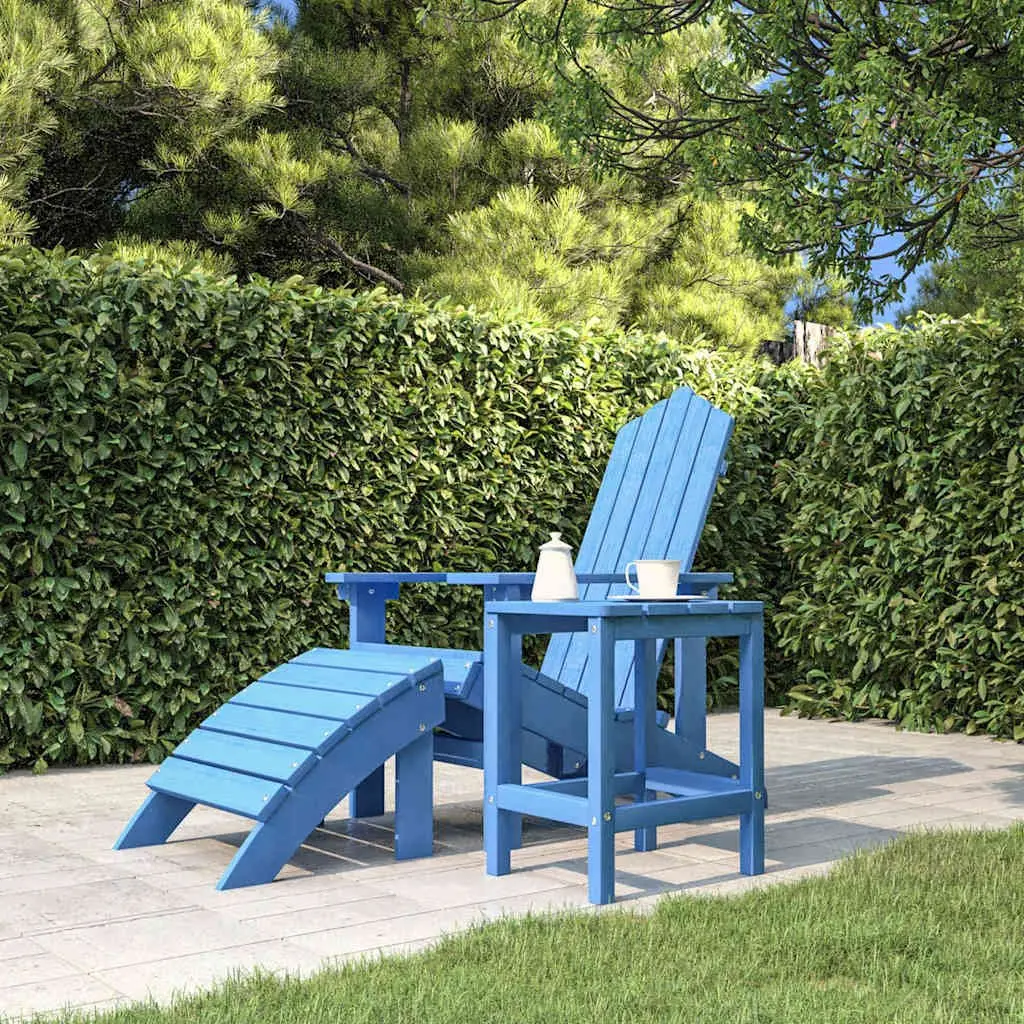 Adirondack Side Table Blue Outdoor Small Accent Weather-resistant