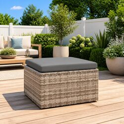 Grey Garden Footrest with Storage