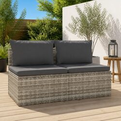 2-Seater Garden Sofa in Grey